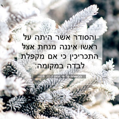 Picture 07 - הבשורה על־פי יוחנן 20:7 HEB - והסודר אשר היתה על ראשו - Bible Verse Picture