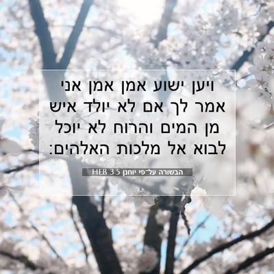 Picture 07 - הבשורה על־פי יוחנן 3:5 HEB - ויען ישוע אמן אמן אני אמר - Bible Verse Picture