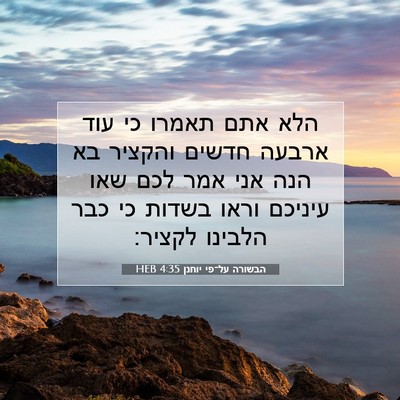 Picture 07 - הבשורה על־פי יוחנן 4:35 HEB - הלא אתם תאמרו כי עוד ארבעה - Bible Verse Picture