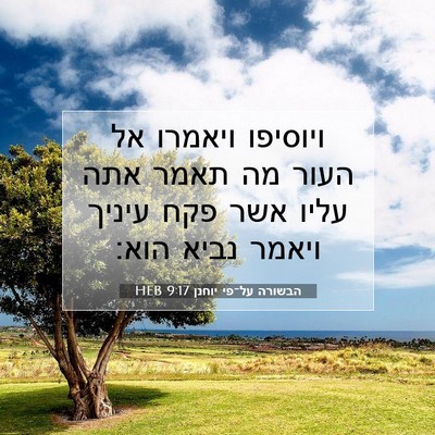 Picture 07 - הבשורה על־פי יוחנן 9:17 HEB - ויוסיפו ויאמרו אל העור מה - Bible Verse Picture