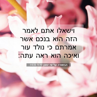 Picture 07 - הבשורה על־פי יוחנן 9:19 HEB - וישאלו אתם לאמר הזה הוא - Bible Verse Picture