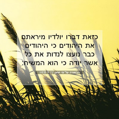 Picture 07 - הבשורה על־פי יוחנן 9:22 HEB - כזאת דברו יולדיו מיראתם את - Bible Verse Picture
