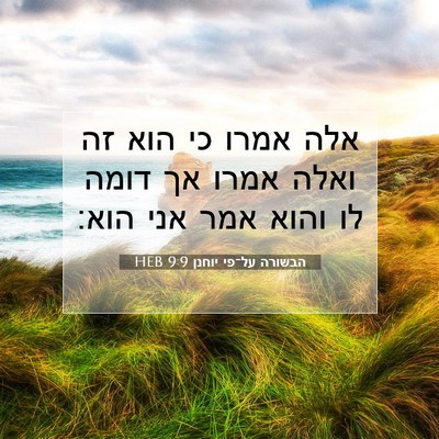 Picture 07 - הבשורה על־פי יוחנן 9:9 HEB - אלה אמרו כי הוא זה ואלה - Bible Verse Picture