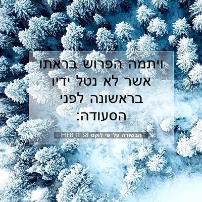 Picture 07 - הבשורה על־פי לוקס 11:38 HEB - ויתמה הפרוש בראתו אשר לא - Bible Verse Picture