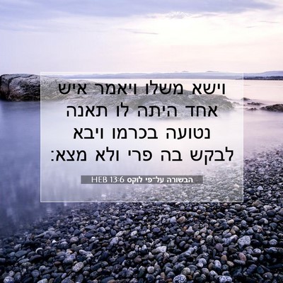 Picture 07 - הבשורה על־פי לוקס 13:6 HEB - וישא משלו ויאמר איש אחד - Bible Verse Picture