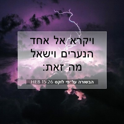 Picture 07 - הבשורה על־פי לוקס 15:26 HEB - ויקרא אל אחד הנערים וישאל - Bible Verse Picture
