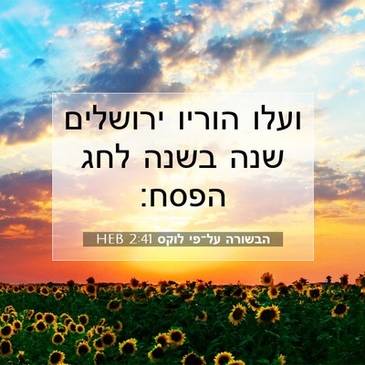 Picture 07 - הבשורה על־פי לוקס 2:41 HEB - ועלו הוריו ירושלים שנה - Bible Verse Picture