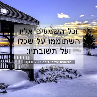 Picture 07 - הבשורה על־פי לוקס 2:47 HEB - וכל השמעים אליו השתוממו על - Bible Verse Picture