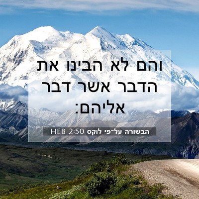 Picture 07 - הבשורה על־פי לוקס 2:50 HEB - והם לא הבינו את הדבר אשר - Bible Verse Picture