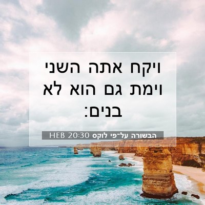 Picture 07 - הבשורה על־פי לוקס 20:30 HEB - ויקח אתה השני וימת גם הוא - Bible Verse Picture