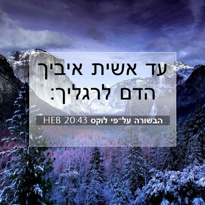 Picture 07 - הבשורה על־פי לוקס 20:43 HEB - עד אשית איביך הדם - Bible Verse Picture