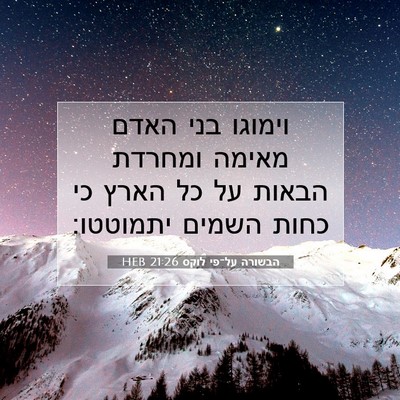 Picture 07 - הבשורה על־פי לוקס 21:26 HEB - וימוגו בני האדם מאימה - Bible Verse Picture
