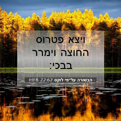 Picture 07 - הבשורה על־פי לוקס 22:62 HEB - ויצא פטרוס החוצה וימרר - Bible Verse Picture