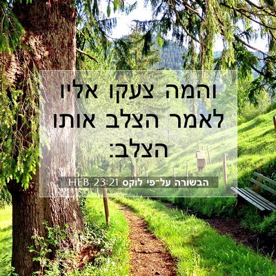 Picture 07 - הבשורה על־פי לוקס 23:21 HEB - והמה צעקו אליו לאמר הצלב - Bible Verse Picture