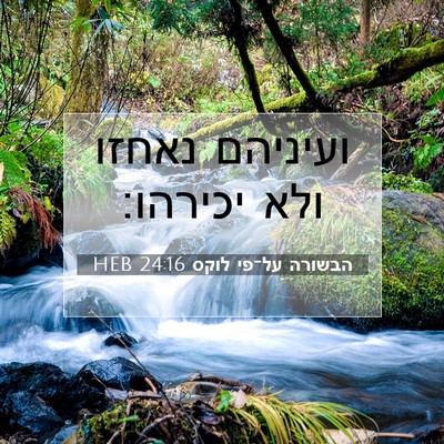 Picture 07 - הבשורה על־פי לוקס 24:16 HEB - ועיניהם נאחזו ולא - Bible Verse Picture