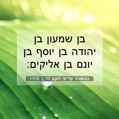 Picture 07 - הבשורה על־פי לוקס 3:30 HEB - בן שמעון בן יהודה בן יוסף - Bible Verse Picture