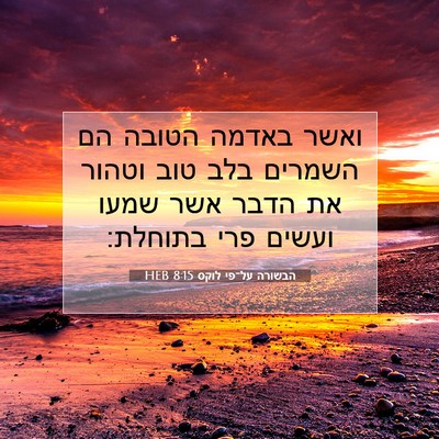 Picture 07 - הבשורה על־פי לוקס 8:15 HEB - ואשר באדמה הטובה הם השמרים - Bible Verse Picture