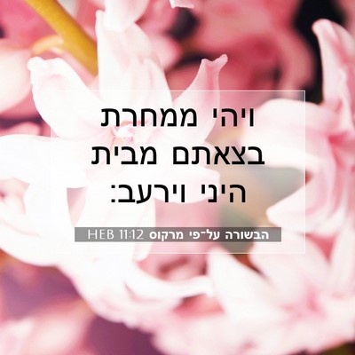 Picture 07 - הבשורה על־פי מרקוס 11:12 HEB - ויהי ממחרת בצאתם מבית היני - Bible Verse Picture
