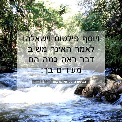 Picture 07 - הבשורה על־פי מרקוס 15:4 HEB - ויוסף פילטוס וישאלהו לאמר - Bible Verse Picture