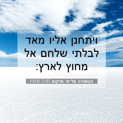 Picture 07 - הבשורה על־פי מרקוס 5:10 HEB - ויתחנן אליו מאד לבלתי שלחם - Bible Verse Picture
