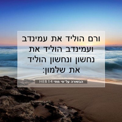 Picture 07 - הבשורה על־פי מתי 1:4 HEB - ורם הוליד את עמינדב - Bible Verse Picture