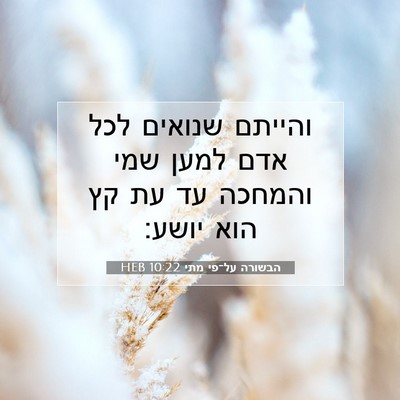 Picture 07 - הבשורה על־פי מתי 10:22 HEB - והייתם שנואים לכל אדם למען - Bible Verse Picture
