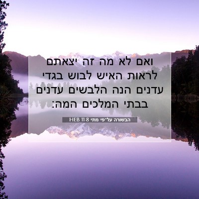 Picture 07 - הבשורה על־פי מתי 11:8 HEB - ואם לא מה זה יצאתם לראות - Bible Verse Picture