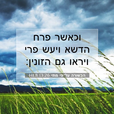 Picture 07 - הבשורה על־פי מתי 13:26 HEB - וכאשר פרח הדשא ויעש פרי - Bible Verse Picture