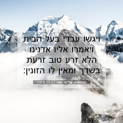 Picture 07 - הבשורה על־פי מתי 13:27 HEB - ויגשו עבדי בעל הבית ויאמרו - Bible Verse Picture