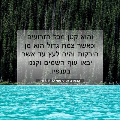 Picture 07 - הבשורה על־פי מתי 13:32 HEB - והוא קטן מכל הזרועים וכאשר - Bible Verse Picture