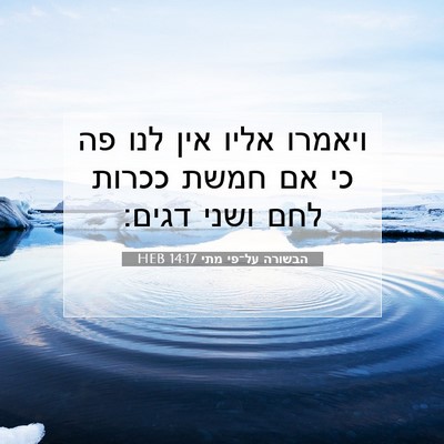 Picture 07 - הבשורה על־פי מתי 14:17 HEB - ויאמרו אליו אין לנו פה כי - Bible Verse Picture