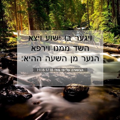 Picture 07 - הבשורה על־פי מתי 17:18 HEB - ויגער בו ישוע ויצא השד ממנו - Bible Verse Picture