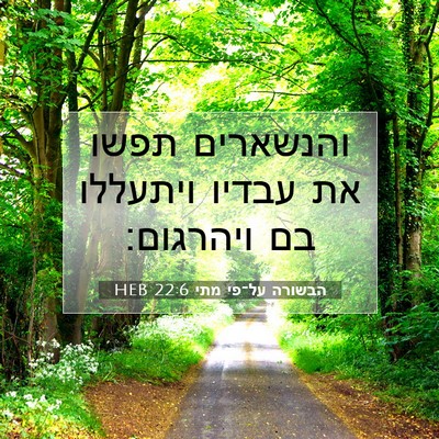 Picture 07 - הבשורה על־פי מתי 22:6 HEB - והנשארים תפשו את עבדיו - Bible Verse Picture