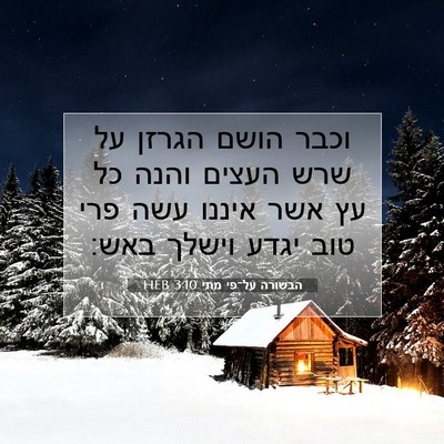 Picture 07 - הבשורה על־פי מתי 3:10 HEB - וכבר הושם הגרזן על שרש - Bible Verse Picture