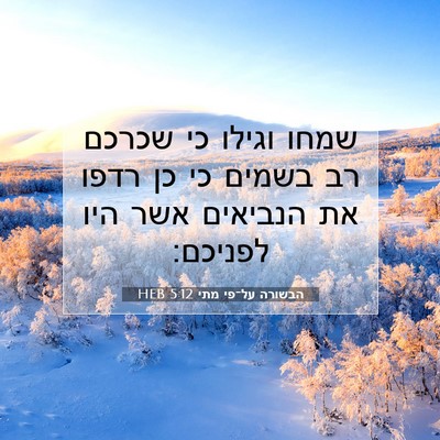 Picture 07 - הבשורה על־פי מתי 5:12 HEB - שמחו וגילו כי שכרכם רב - Bible Verse Picture