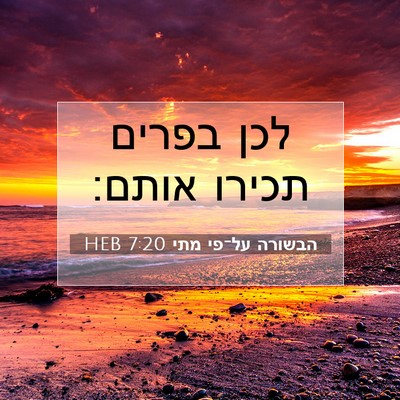 Picture 07 - הבשורה על־פי מתי 7:20 HEB - לכן בפרים תכירו - Bible Verse Picture