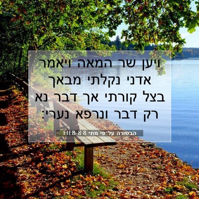 Picture 07 - הבשורה על־פי מתי 8:8 HEB - ויען שר המאה ויאמר אדני - Bible Verse Picture