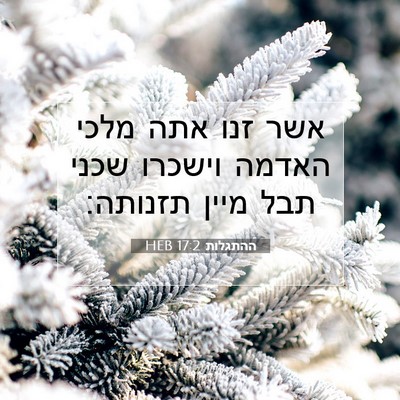 Picture 07 - ההתגלות 17:2 HEB - אשר זנו אתה מלכי האדמה - Bible Verse Picture