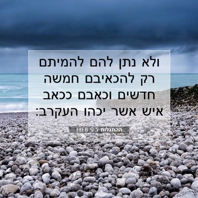 Picture 07 - ההתגלות 9:5 HEB - ולא נתן להם להמיתם רק - Bible Verse Picture