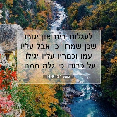 Picture 07 - הושע 10:5 HEB - לעגלות בית און יגורו שכן - Bible Verse Picture