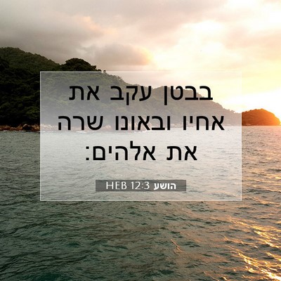 Picture 07 - הושע 12:3 HEB - בבטן עקב את אחיו ובאונו שרה - Bible Verse Picture
