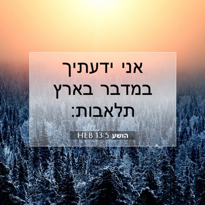 Picture 07 - הושע 13:5 HEB - אני ידעתיך במדבר בארץ - Bible Verse Picture