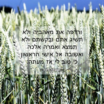 Picture 07 - הושע 2:7 HEB - ורדפה את מאהביה ולא תשיג - Bible Verse Picture