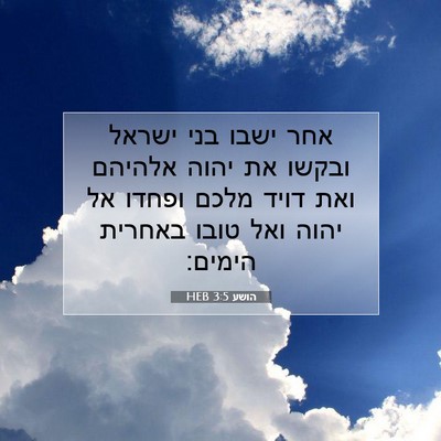 Picture 07 - הושע 3:5 HEB - אחר ישבו בני ישראל ובקשו את - Bible Verse Picture