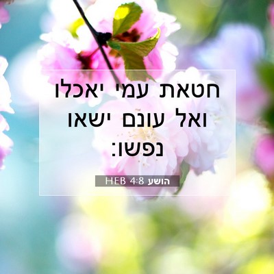 Picture 07 - הושע 4:8 HEB - חטאת עמי יאכלו ואל עונם - Bible Verse Picture