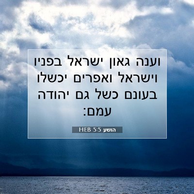 Picture 07 - הושע 5:5 HEB - וענה גאון ישראל בפניו - Bible Verse Picture