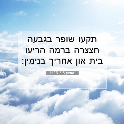Picture 07 - הושע 5:8 HEB - תקעו שופר בגבעה חצצרה ברמה - Bible Verse Picture