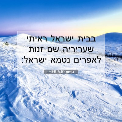Picture 07 - הושע 6:10 HEB - בבית ישראל ראיתי שעריריה - Bible Verse Picture