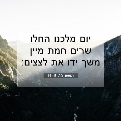 Picture 07 - הושע 7:5 HEB - יום מלכנו החלו שרים חמת - Bible Verse Picture