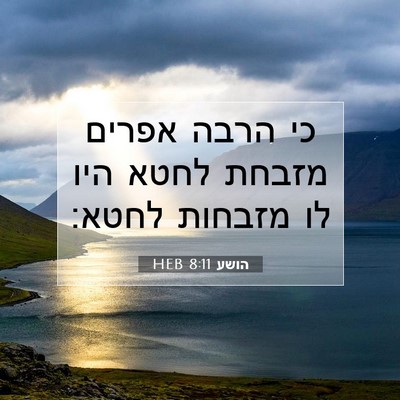 Picture 07 - הושע 8:11 HEB - כי הרבה אפרים מזבחת לחטא - Bible Verse Picture
